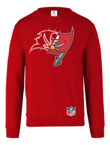 Sudadera Nfl Buccaners Modelo 2 Sin Capucha Cuello Redondo