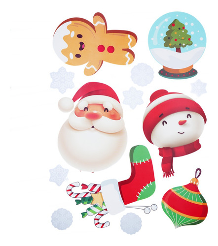 Set Stickers Decoracion Para Vidrios Navidad 2 Planchas