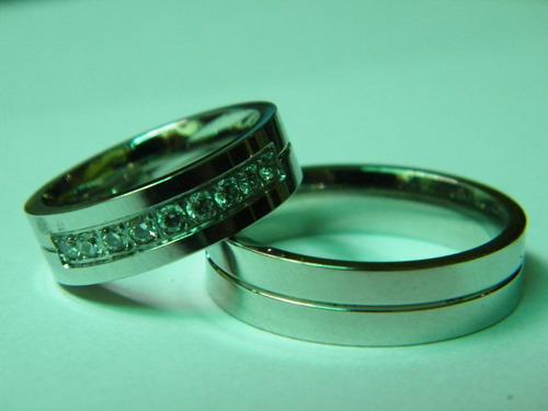Anillo Elegante De Acero - Compromisos , Matrimonio