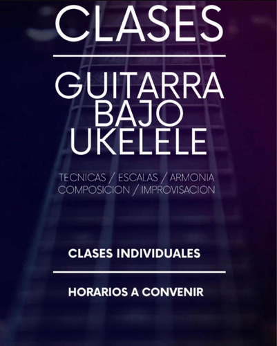 Clases De Guitarra, Bajo Y Ukelele.