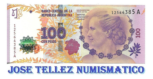 Bottero C001 $ 100 Evita Serie A Sin Circular Palermo (Usado)