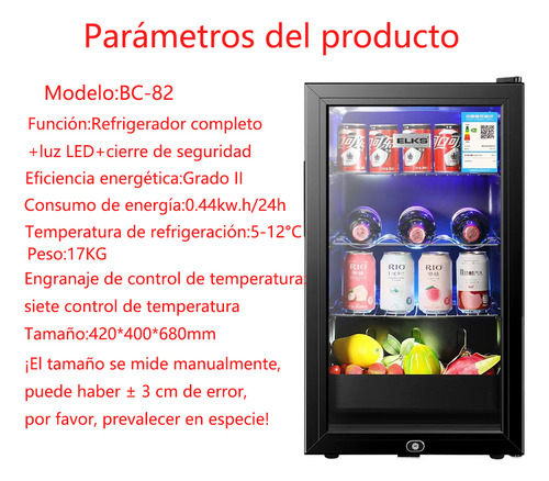 Mini Frigobar Refrigerador Acero 82l Inoxidable Portatil Negro Gmdr Se Puede Poner Cerveza De Cola Y Productos Vegetales En El Refrigerador Pequeño.