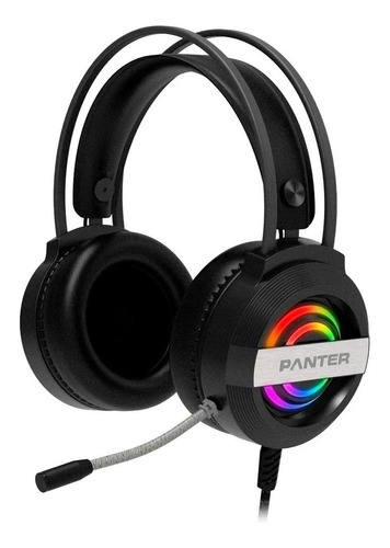 Auricular Gamer Panter Pc Gh203 Luces Led Micrófono Rgb Usb