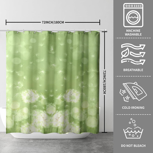 Cortina De Ducha Primavera-verano, Diseño Diente De León, 72