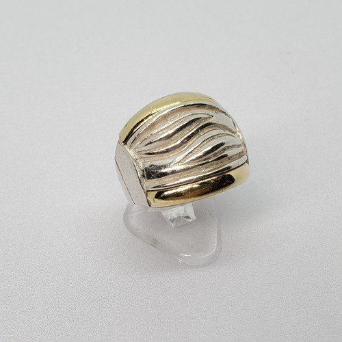 Imagen 4 de 9 de Anillo Plata Y Oro Macizo