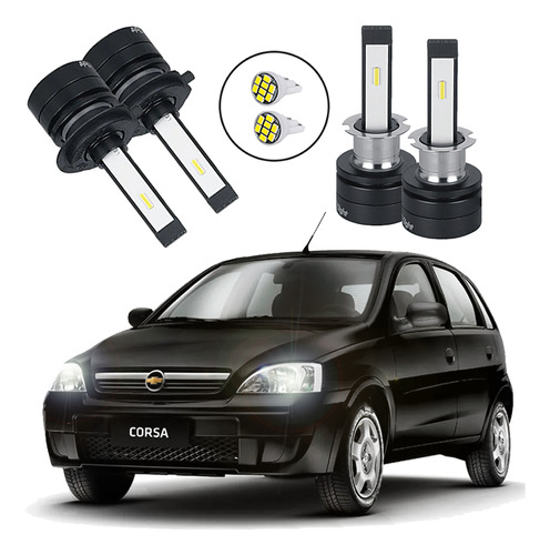 Kit Lâmpada Led Shocklight Farol Baixo Milha Corsa 2010 2011