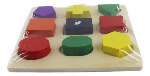 Juego Figuras Madera Distintos Colores Aprendizaje