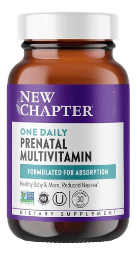 Multivitamínico Prenatal Diario New Chapter 30 Tabletas