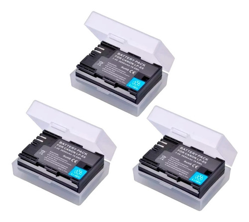 3 Bateria Lpe6 2650mah P/canon Eos 5d 5d2 7d 7d2 6d 70d 80d