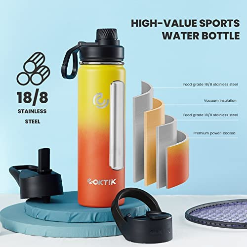 Coktik Botella De Agua Aislada De Acero Inoxidable Con Tapa