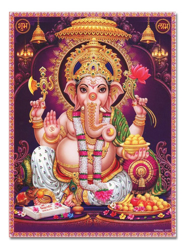 Poster Lámina Decorativa Ganesha Hinduismo Mod4