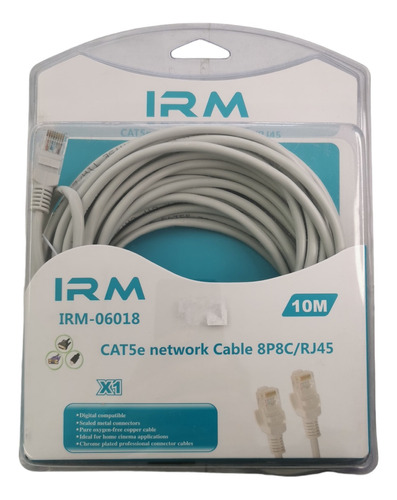 Cable De Red Cat5e 8p8c/rj45 10 Metros Irm 06018 