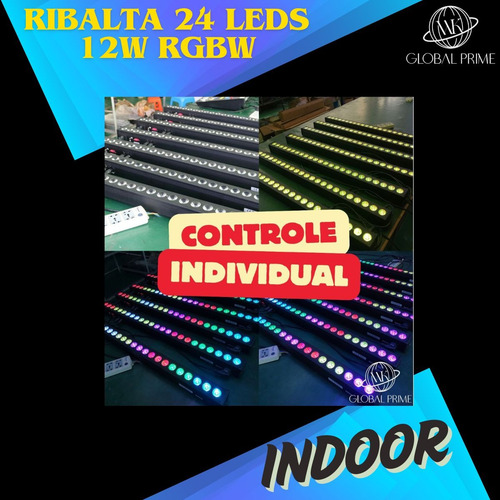 Kit 5 Ribalta 24 Leds 12w Rgbw Pixel Dmx Indoor