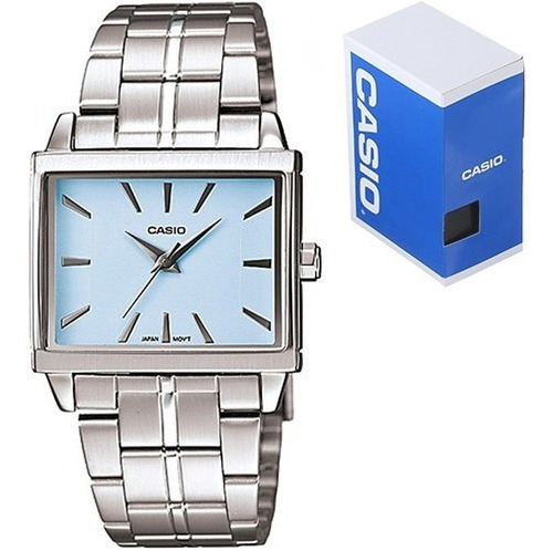 Reloj Casio Dama Ltp 1334d Azul Acero Inoxidable Cristal