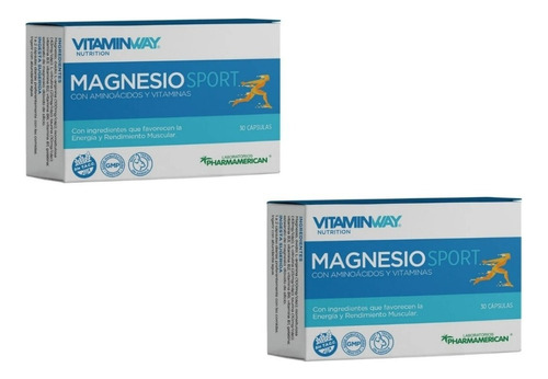 Kit X2 Magnesio Sport Vitamina Energía Rendimiento X 30 Caps