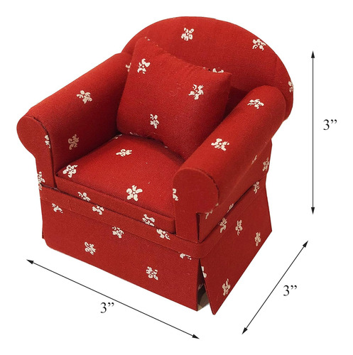 Silla De Sofá De Casa Muñeca Con Otomano, Sillón De Muebles