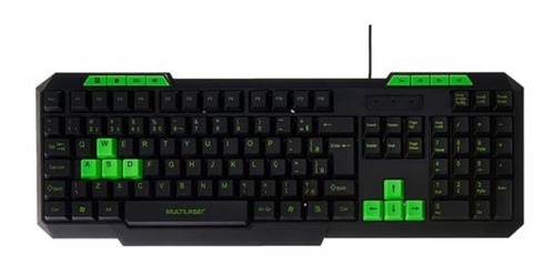 Teclado Slim Multimedia Multilaser Gamer - Tc243 Color del teclado: negro Idioma: portugués brasileño
