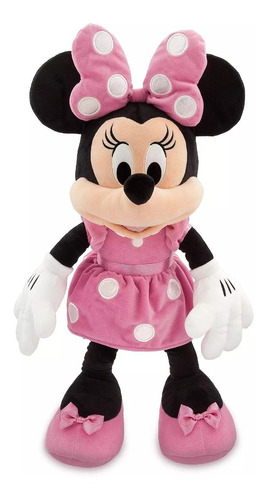 Pelúcia Original Disney Minnie Vestido Rosa Grande 70 Cm