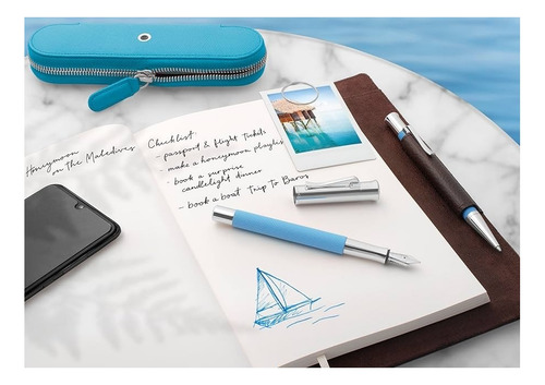 Lapicera Pluma Fuente Graf Von F-c Guilloche Gulf Blue F
