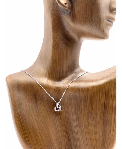 Conjunto De Plata 925 Cadena Corazon Love C/ Cubic X Local 