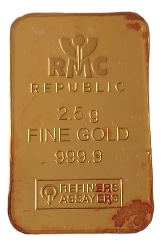 Moneda Lingotito 2,5 Gramos Oro Fino 999,9 Rmc