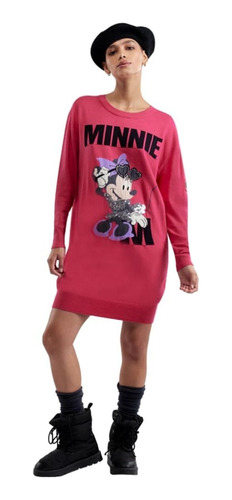 Sudadera Rosa Estampada Con Minnie, Para Mujer, Mod. 1092192