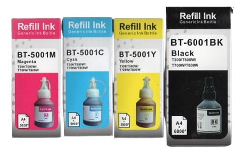 Pack 4 Tintas Alternativas Para Brother Btd60bk Bt5001