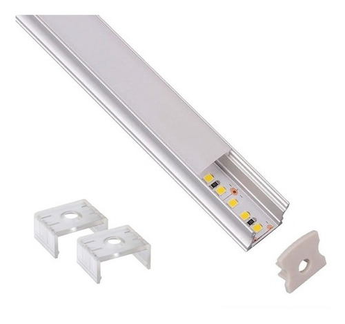 Pack 10: Perfil Aluminio Para Tira De Led Sobreponer Madera