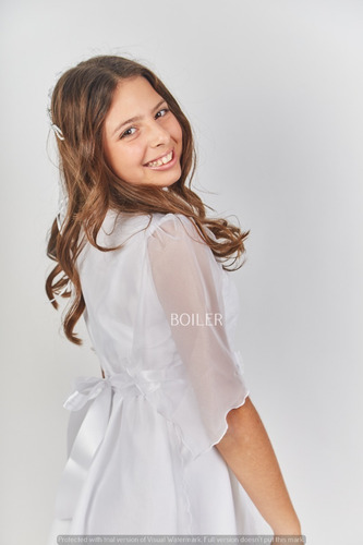 Imagen 2 de 10 de Vestido Comunión Nena Cortejo Manga 3/4 Fiesta Divino Niña