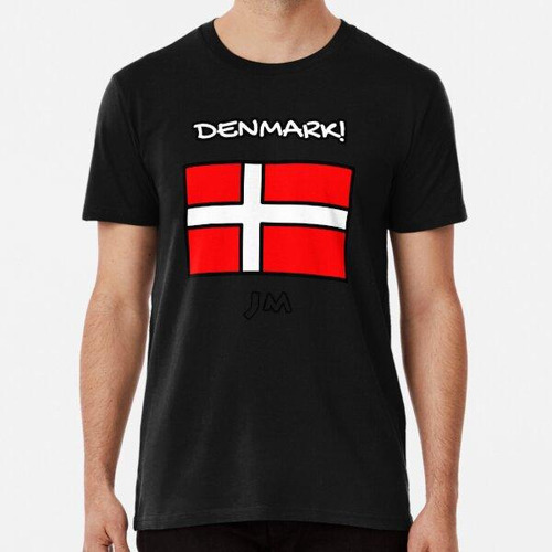 Remera Denmark Flag Drawn Red Algodon Premium