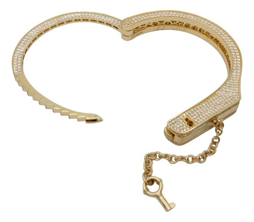 Pulsera De Oro Italiano Brazalete 14k Circonia Aro Oro 14k