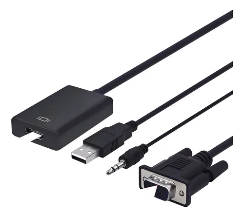 comprar Convertidor Vga Hdmi 1080p Hd Tv Audio Video Cable Video
