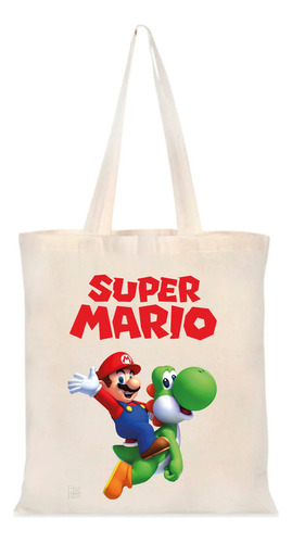 Bolso Totebag Mario Bros, Video Juego, Supermario 35 X 40 Cm