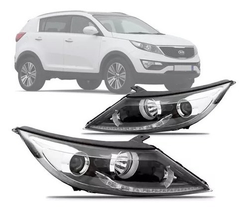 Farol Sportage Lx 2013 2014 2015 2016 Elétrico C/ Led Depo