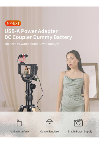 Fonte Adaptador Bateria Sony Np-bx1 Zv1 Zv-1 Zv1f Zv-1f 1m2