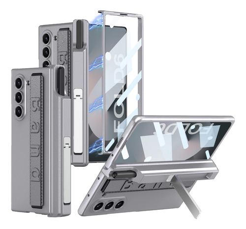 Funda Con Bisagra Magnética Para Samsung Galaxy Z Fold 6, Soporte Para Bolígrafos Con Película De Vidrio, Pliegue En Z, 6 P