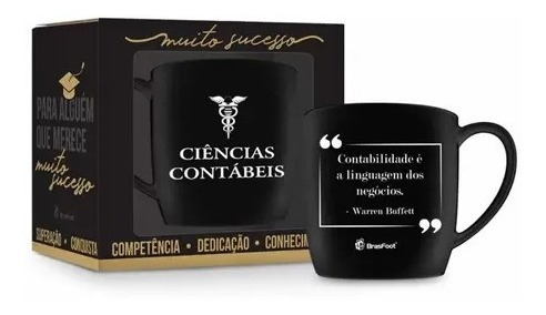 Caneca Porcelana Personalizada Profissões Contábeis 360ml 