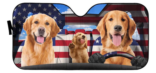 Oeme Parasol Para Coche Golden Retriever Family Auto Front X