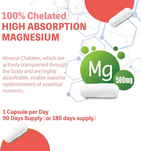 Glycinato De Magnesio De Nature4u 500mg, 100% Quelato Para S