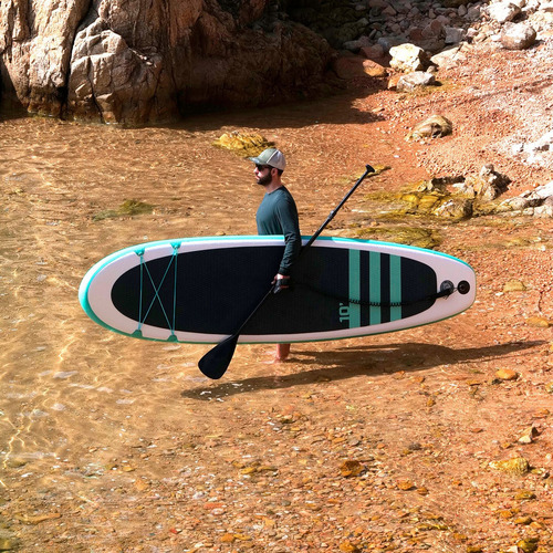 Tabla De Paddle Acuática Con Remo Aleta Inflador Incluido Color Agua