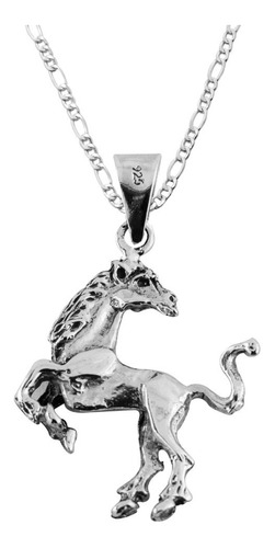 Dije De Plata Caballo Relinchon Con Cadena