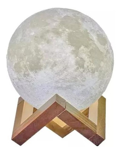 Mini Luminária Lua Cheia 3d 15 Cm Usb Colorida