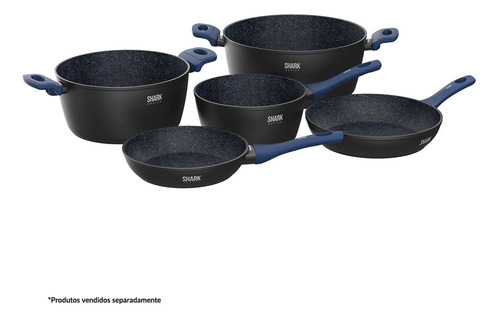 Frigideira Antiaderente Polishop Ichef Azul 24 Cm