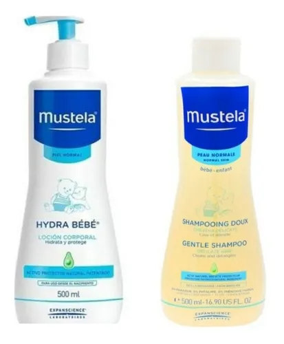 Shampoo Y Crema Corporal Para Bebe Mustela 500 Ml Cada Uno