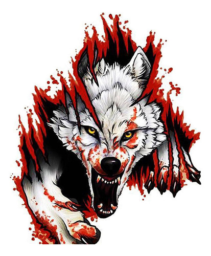 Wolf Head Pattern 3d Car Sticker, Anti Scratch Car Izquierda