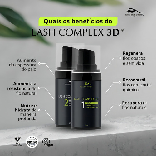 Kit Lash Complex 3d Passos 1 E 2 15ml Cada