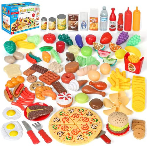 Play Food Set, 130pc Play Food Niños Y Niños Pequeño...