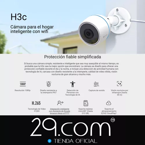 Camara Ezviz H3C Visión Nocturna Tecnología IA Wi-Fi