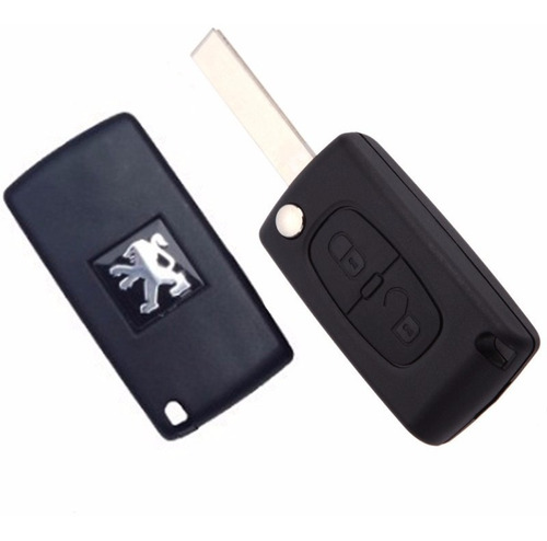 Carcasa Llave Peugeot 307, 308, 407,607 2 Botones Flip +logo