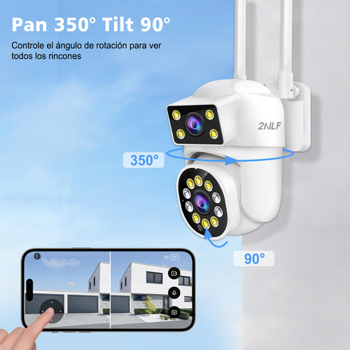 Cámara Seguridad Wifi Dual Lente Exterior Con Led Alarma 8mp